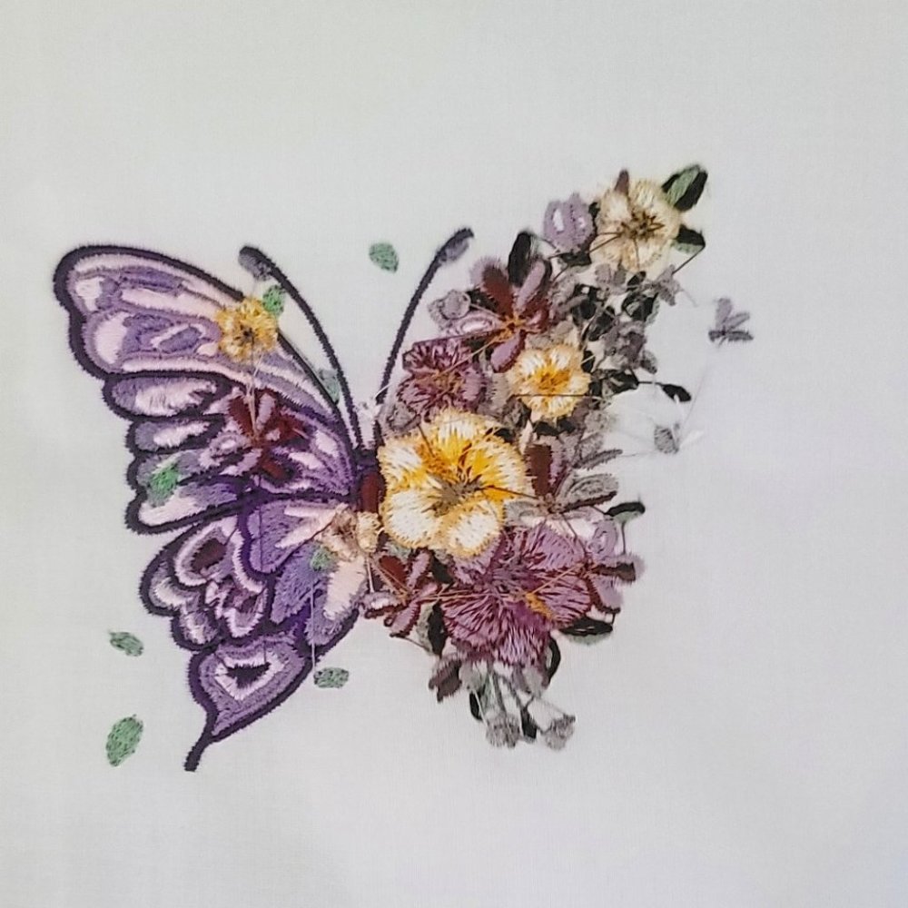 Embroidered Butterfly Handkerchief